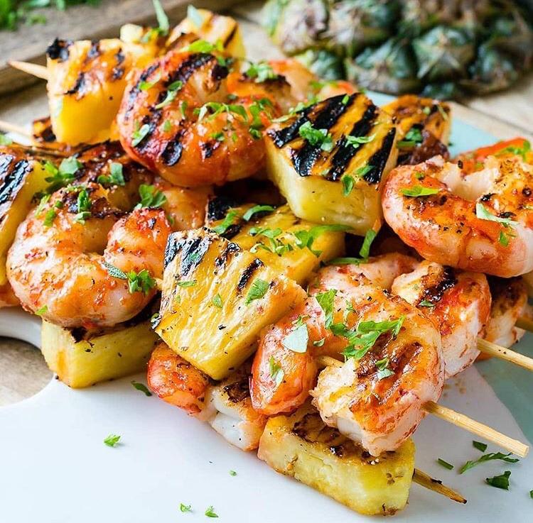 GRILLED SHRIMP & PINEAPPLE KABOBS